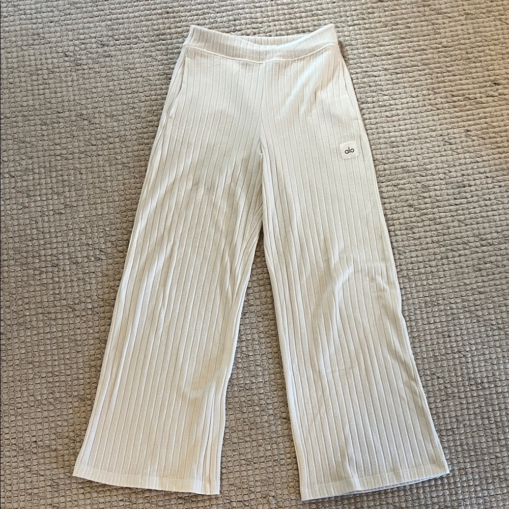 ALO Yoga RIBBED TAKE COMFORT WIDE LEG PANT